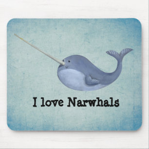 Mousepad Eu amo Narwhals