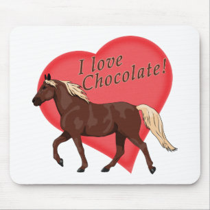 Mousepad Eu amo o cavalo da montanha rochosa do chocolate