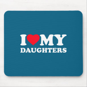 Mousepad Eu amo o coração da minha filha família engraçado 