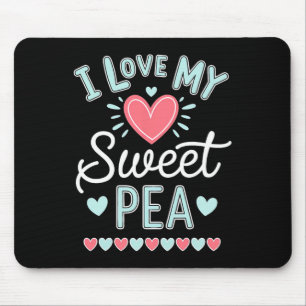 Mousepad Eu Amo O Meu Dia de as mães Bonito De Ervilha