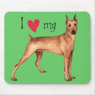 Mousepad Eu Amo o meu Pinscher Alemão