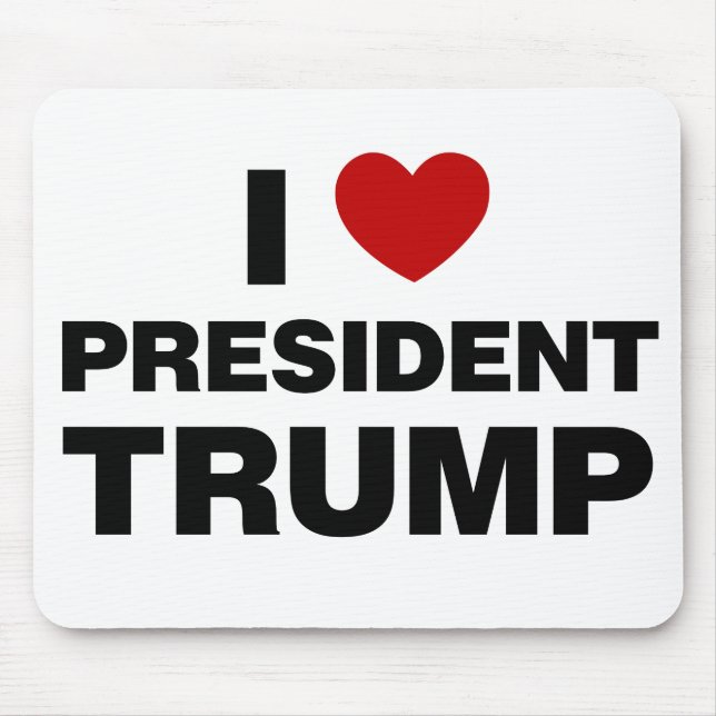 Mousepad Eu Amo o Presidente Trump Heart (Frente)