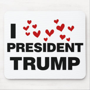 Mousepad Eu Amo O Presidente Trump Hearts