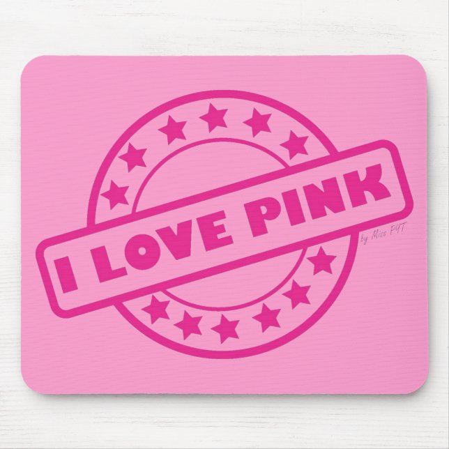 Mousepad Eu amo o rosa (Frente)