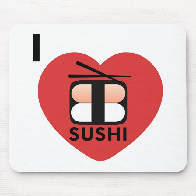 Mousepad Eu amo o sushi (Frente)