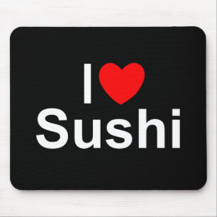 Mousepad Eu amo o sushi (do coração)