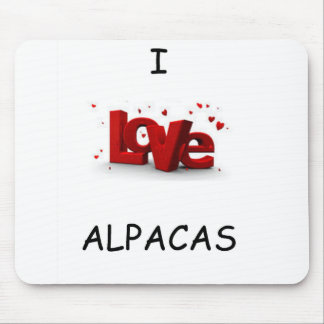 Mousepad Eu amo o tapete do rato das alpacas