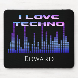Mousepad Eu amo o Techno