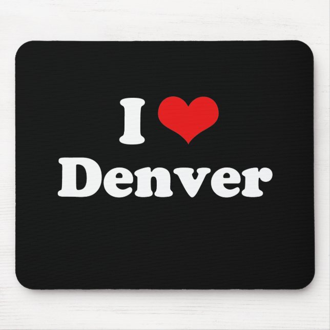 Mousepad Eu amo o Tshirt do branco do Tshirt de Denver (Frente)