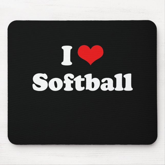 Mousepad Eu amo o Tshirt do softball (Frente)