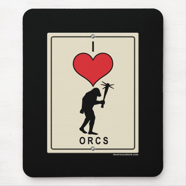 Mousepad Eu Amo Orcs (Frente)