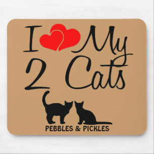 Mousepad Eu Amo Os Meus Dois Gatos