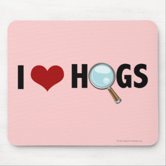 Mousepad Eu amo os porcos vermelhos/preto