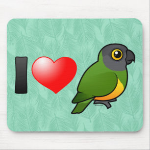 Mousepad Eu amo papagaios de Senegal