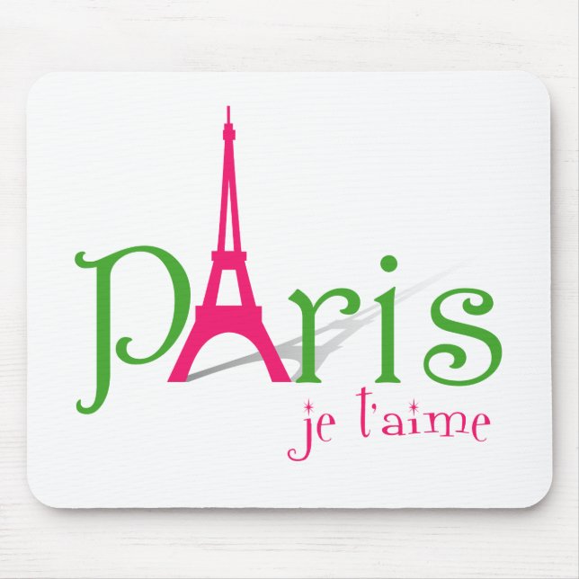 Mousepad Eu amo Paris (Frente)