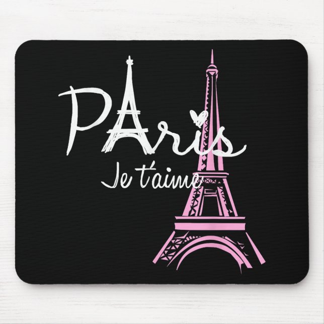 Mousepad Eu Amo Paris Eiffel Torre França Souvenir Francês (Frente)