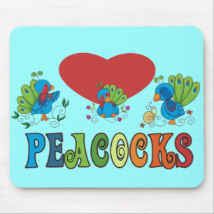 Mousepad Eu amo pavões
