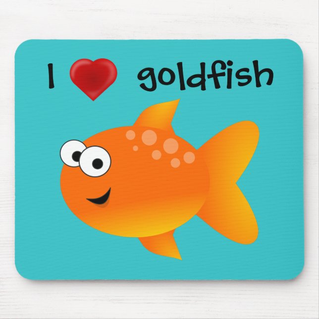 Mousepad Eu amo peixe Goldfish (Frente)