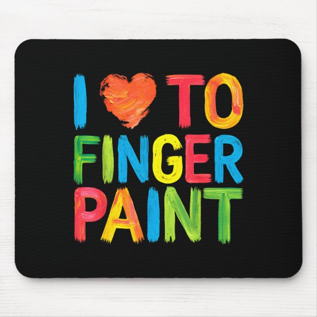 Mousepad Eu Amo Pintar Com os Dedos Casal Bonito no Dia dos (Frente)