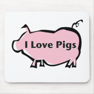 Mousepad Eu amo porcos