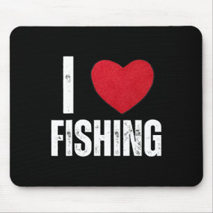 Mousepad Eu Amo Presentes de Pesca Para Crianças Homens que