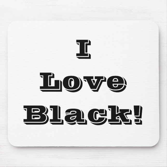 Mousepad Eu Amo Preto (Frente)