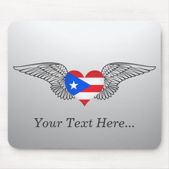 Mousepad Eu amo Puerto Rico - asas (Frente)