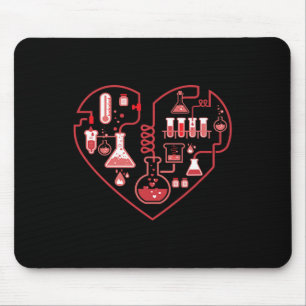 Mousepad Eu Amo Química Coração Ciência Para Professor E Es