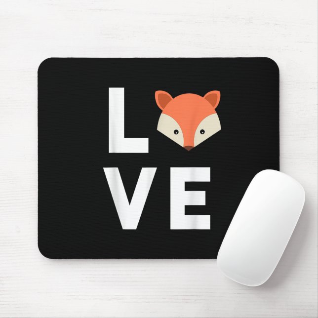 Mousepad Eu Amo Raposas Linda Raposa Raposa Engraçada Amo A (Com mouse)