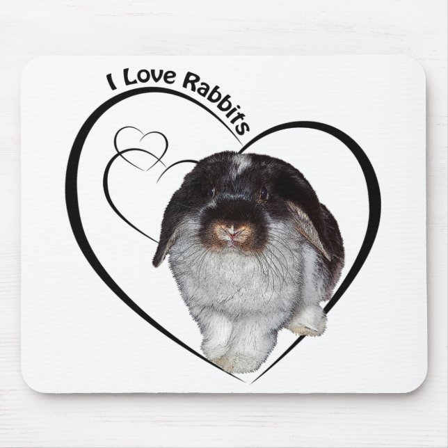 Mousepad Eu Amo Ratos de Borracha Mousemat (Frente)