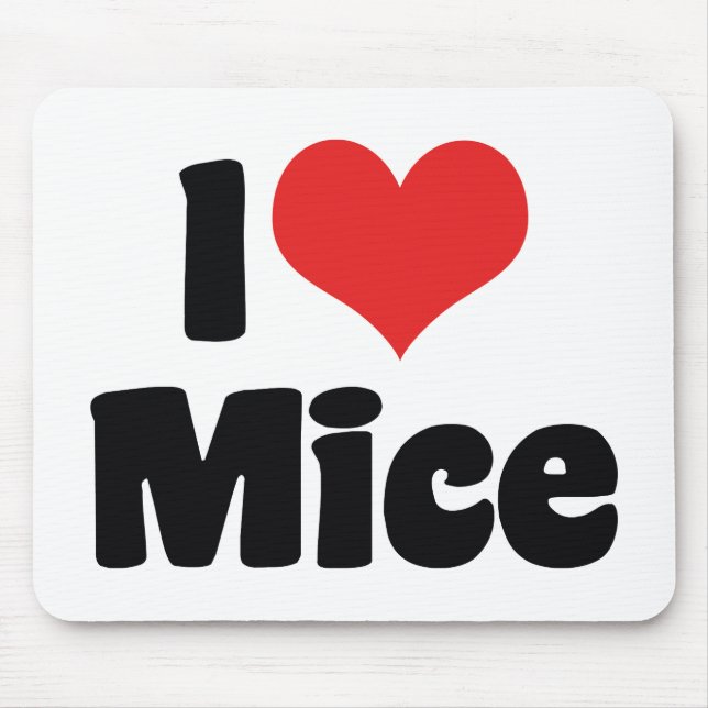 Mousepad Eu Amo Ratos do Coração - Amante de Ratos (Frente)