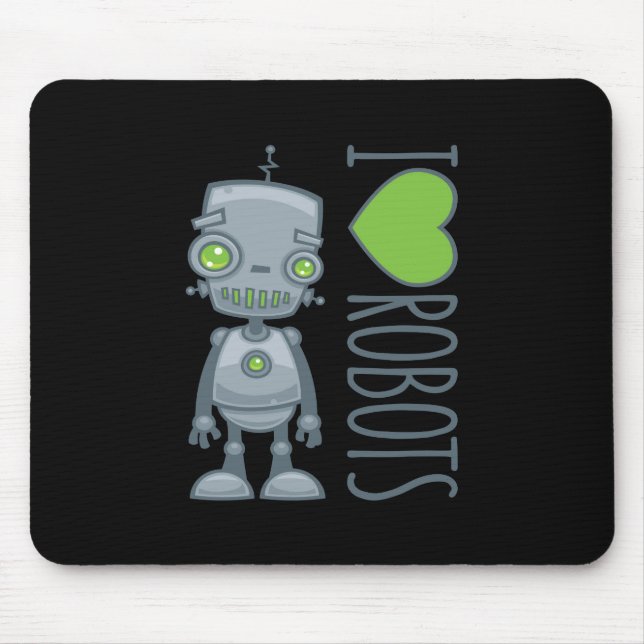 Mousepad Eu amo robôs (Frente)