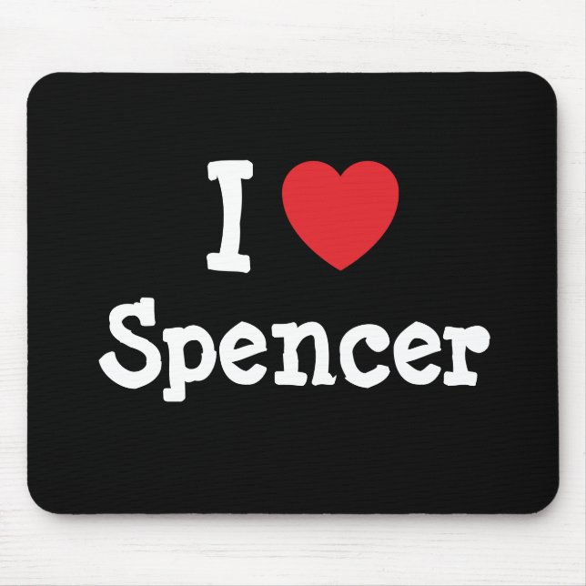 Mousepad Eu amo Spencer coração personalizado personalizado (Frente)