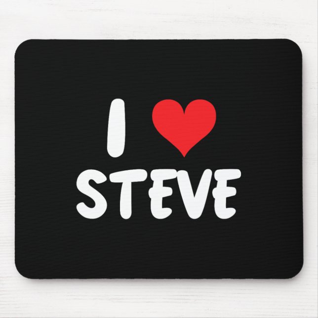 Mousepad Eu Amo Steve - Coração - Nome  (Frente)