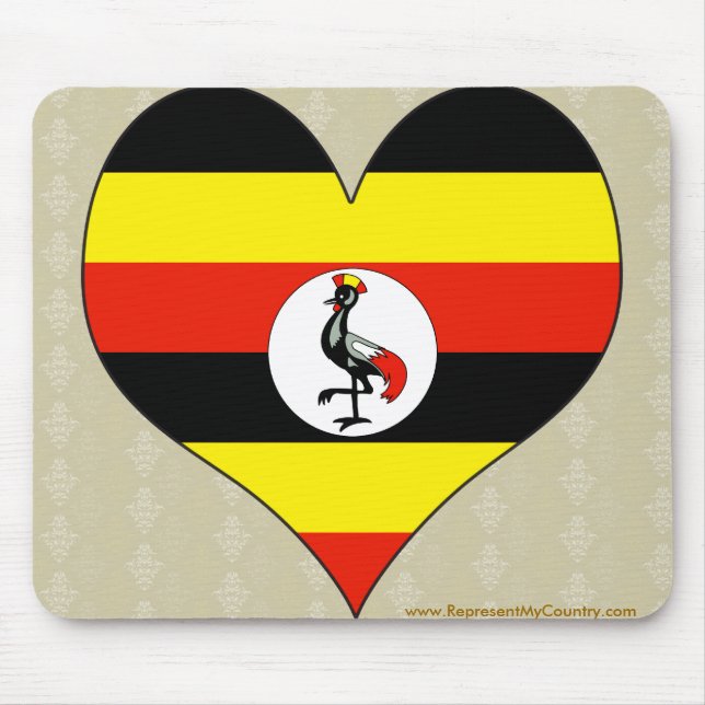 Mousepad Eu amo Uganda (Frente)