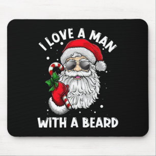 Mousepad Eu Amo Um Homem Com Uma Barba Pai Natal