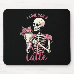Mousepad Eu amo você um esqueleto do dia dos namorados