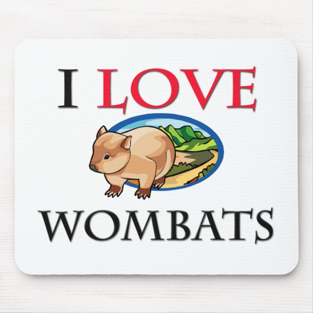 Mousepad Eu Amo Wombats (Frente)