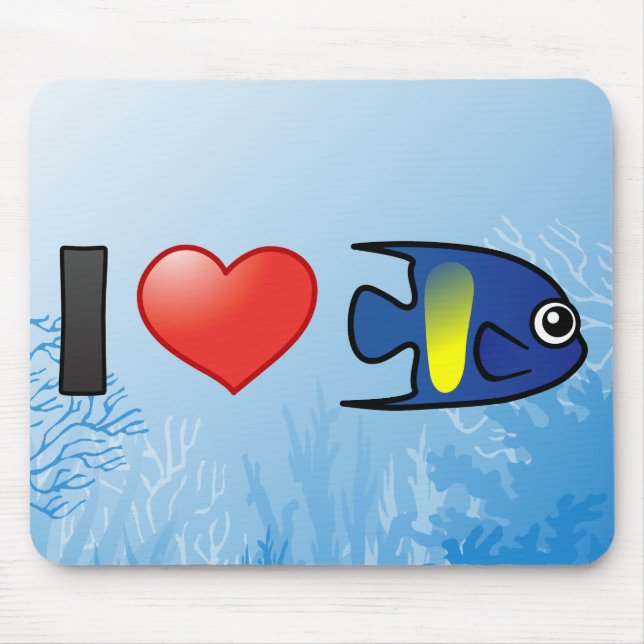 Mousepad Eu Amo Yellowbar Angelfish (Frente)