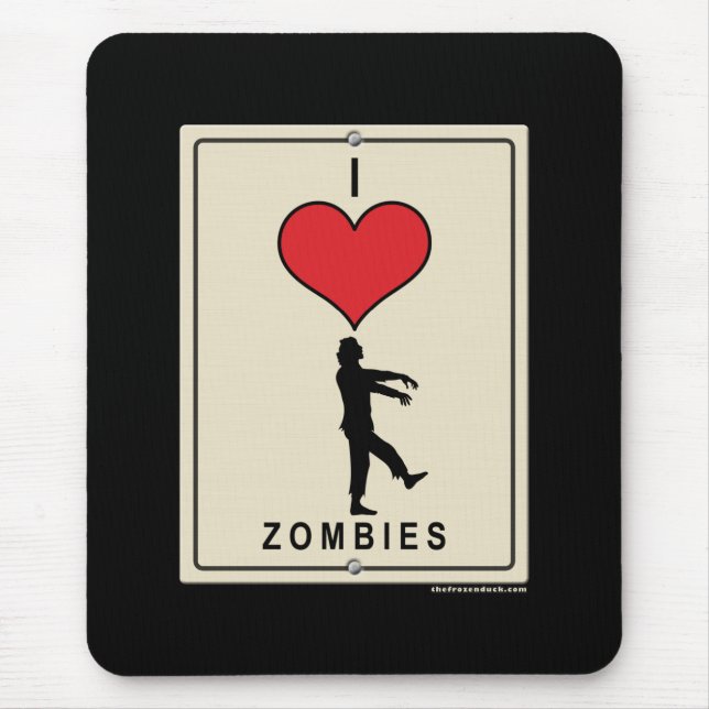 Mousepad Eu amo zombis (Frente)