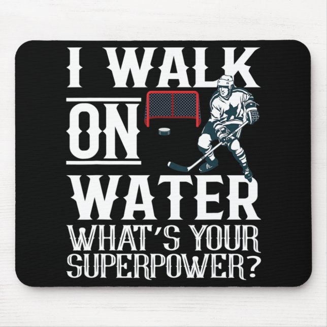 Mousepad Eu ando no Hóquei no Gelo Homens Mulheres Jovens (Frente)