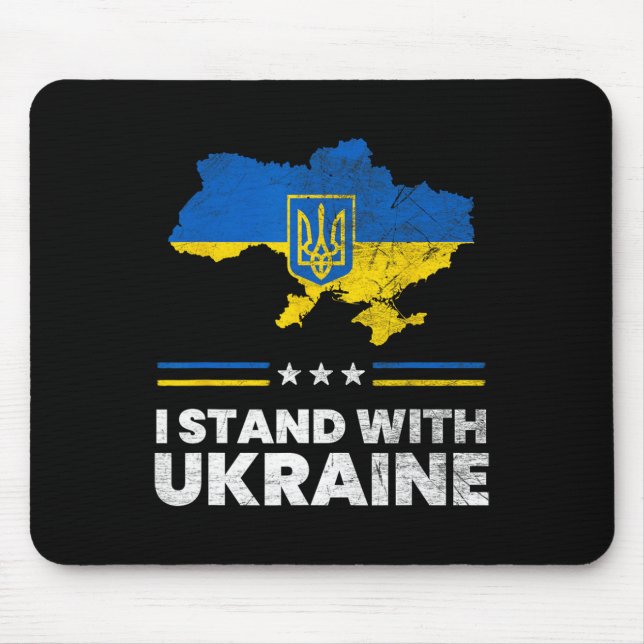 Mousepad Eu Apoio a Bandeira da Ucrânia - Bandeira Ucranian (Frente)