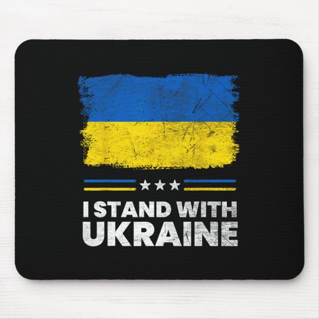 Mousepad Eu Apoio a Bandeira da Ucrânia - Bandeira Ucranian (Frente)
