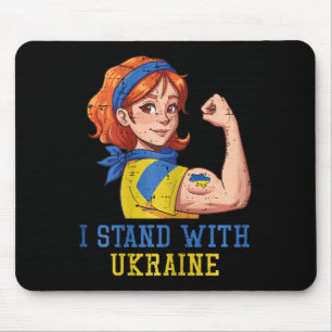 Mousepad Eu Apoio a Ucrânia Mulher Forte Mulheres Inquebráv