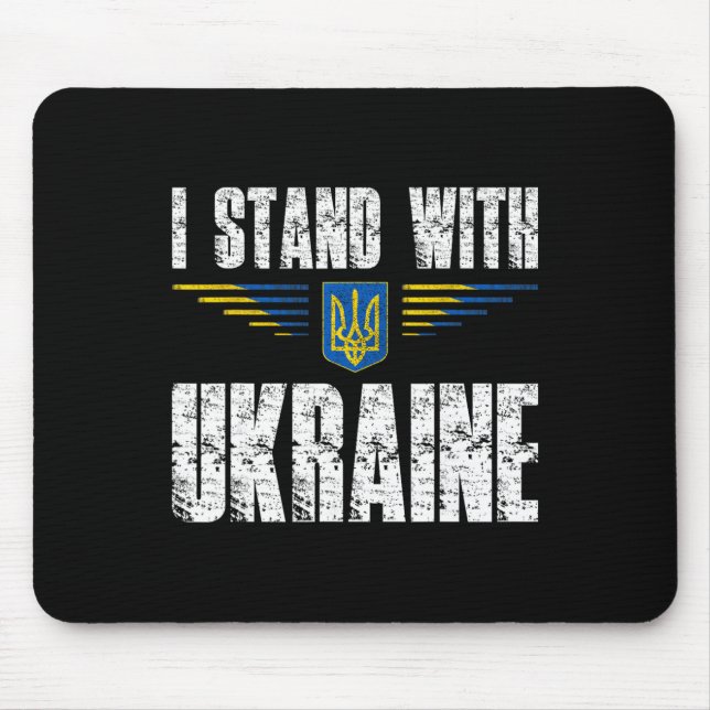 Mousepad Eu Apoio a Ucrânia Suporte a Ucrânia Tridente Ukra (Frente)