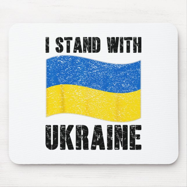 Mousepad Eu Apoio a Ucrânia Suporte Ucrânia Bandeira Ucrani (Frente)
