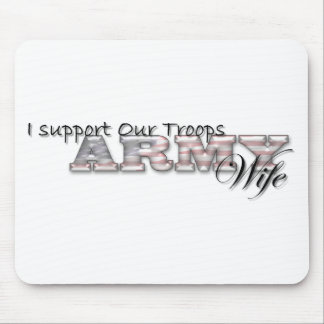 Mousepad Eu apoio nossas tropas/Esposa-Mousepad do exército