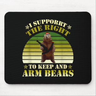 Mousepad Eu Apoio O Direito De Manter E Armar Ursos Roupas