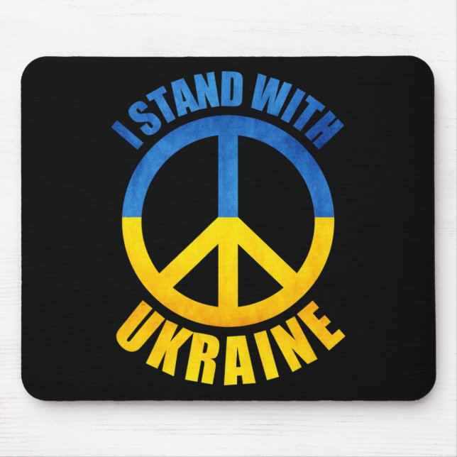 Mousepad Eu Apoio o Símbolo de Paz da Ucrânia (Frente)