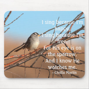Mousepad Eu canto porque sou feliz Sparrow